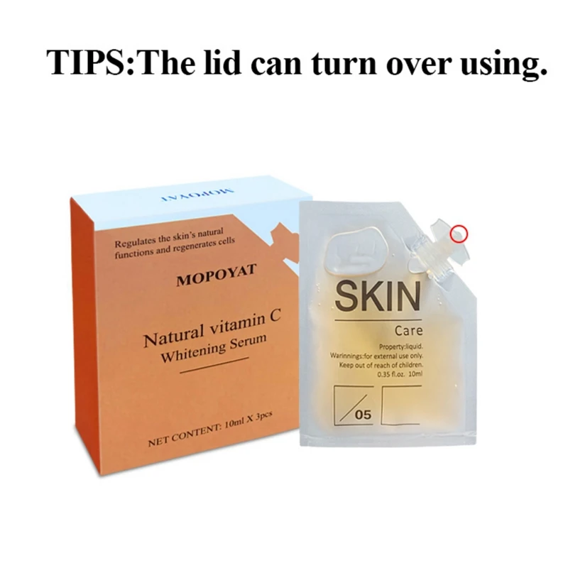 10ml Vitamin C Whitening Serum Hyaluronic Acid Face Cream Anti-Aging Smooth Fine Lines Face Serum