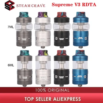 

Original Steam Crave Aromamizer Supreme V3 RDTA 6ml Atomizer & 25mm Diameter 810 Drip Tip E-cigarette Vape Tank vs Titan RDTA