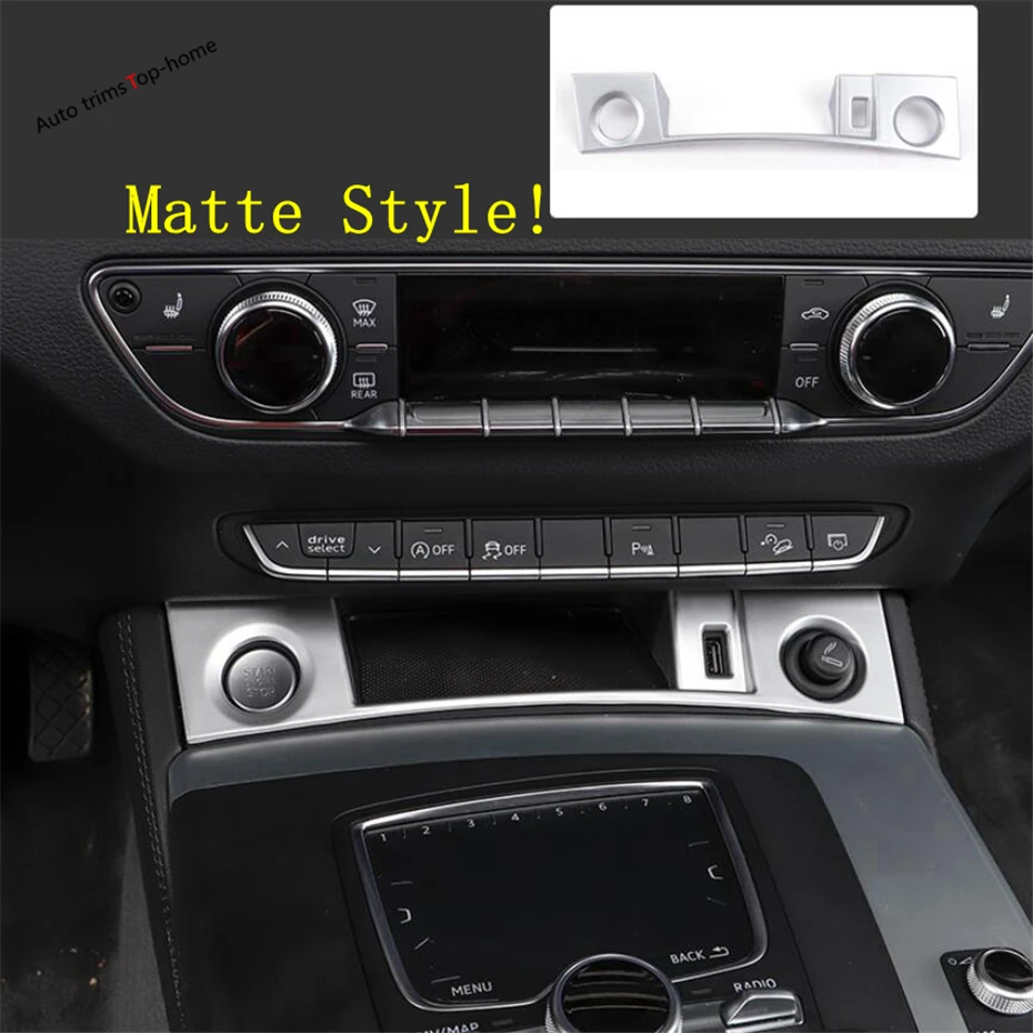 

Yimaautotrims Interior Refit Kit Fit For Audi Q5 2018 2019 2020 Engine Start Stop Button Cigarette Lighter USB Frame Cover Trim