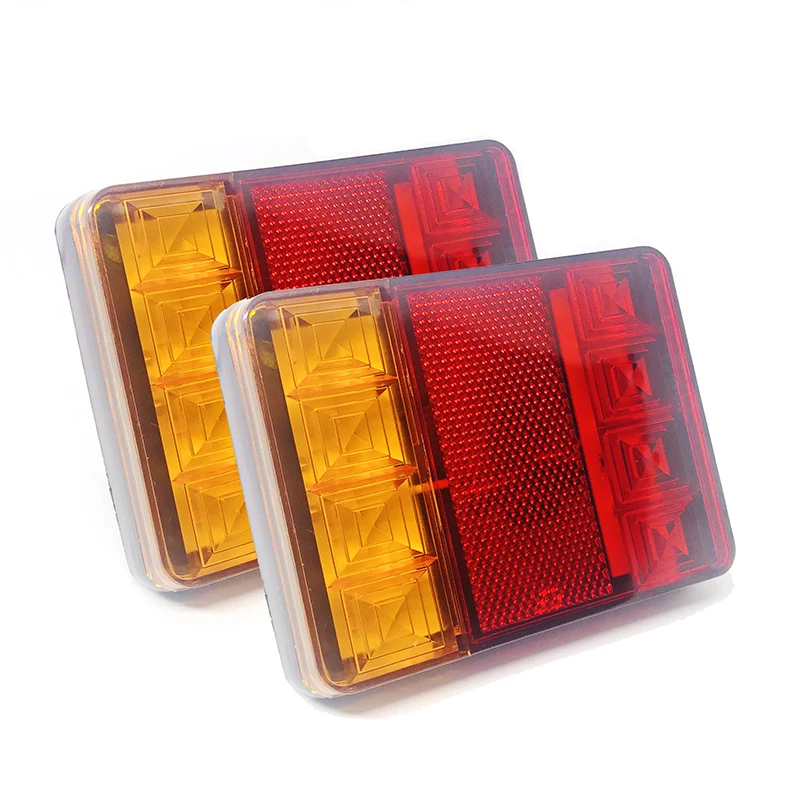 

2Pcs Waterproof 8 Car LED Tail Light Rear Lamps Pair Boat Trailer 12V Rear Parts for Trailer Truck Car Lighting Waterproof IP65