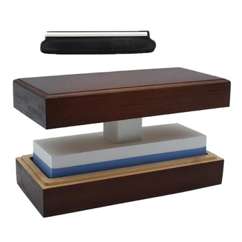 

1000-6000 Grit Double-Sided Sharpening Stone Base Angle Guide Set Corundum Sharpener Kitchen Grinding Whetstone