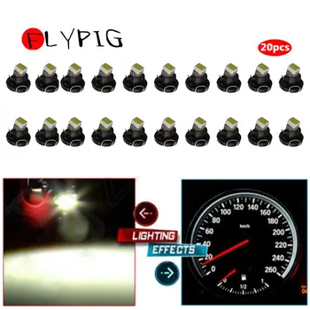 

Wholesale 12V DC Auto LED Car Lights 20X T3 1 SMD 1210 3528 LED 1SMD B8.5D Car Interior Dashboard Light Bulbs LED White