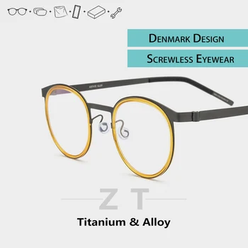 

prescription progressive glasses men screwless pure titanium acetate round eyeglasses designer brand women tag eyewear luxury