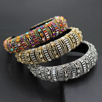 

Baroque rhinestone particle size rhinestone luxury exquisite hair band prom catwalk exaggerated ladies hair accessories 750