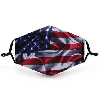 

Unisex National Flag Mouth Mask Solid Black Print Kawaii Face Cover Half Fashion Cute Breathable Cotton Windproof Masks