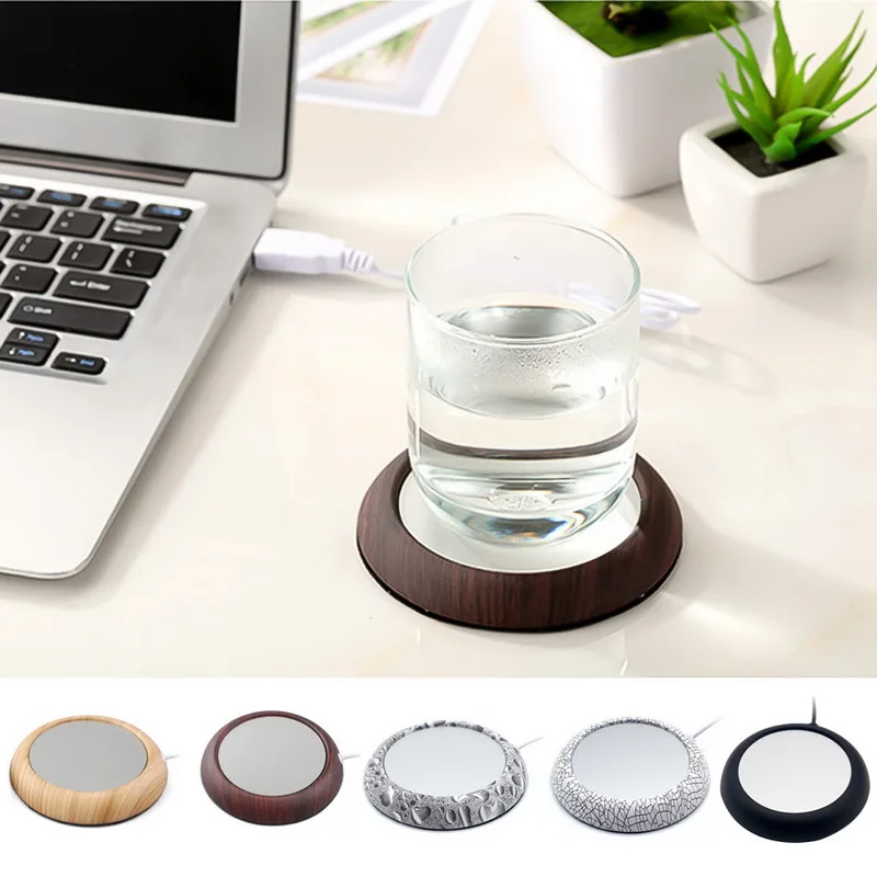 

Toasty Coaster Electric Cup Warmer USB Wood Grain Cup Warmer Heat Beverage Mug Mat Keep Drink Warm Heater Mugs Coaster