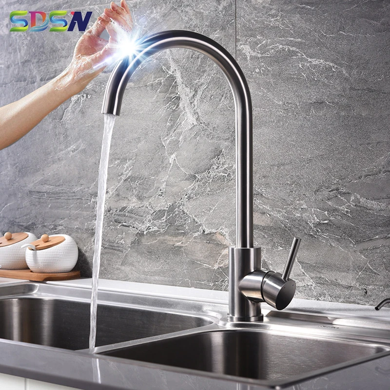 Sensor Kitchen Faucet Sdsn Brushed Nickel Touch Kitchen Faucets