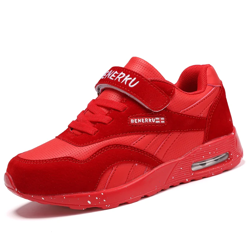 Autumn Flats Kids Girls Sneakers Black Kid Shoes Children Boy Comfortable Youth Girls Casual Sneakers Damping Girls Running Shoe - Цвет: Red