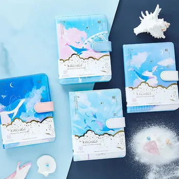 

"Whale Island" Faux Leather Soft Cover Cute Diary Journal Notebook Notepad Beautiful Girls Planner Agenda