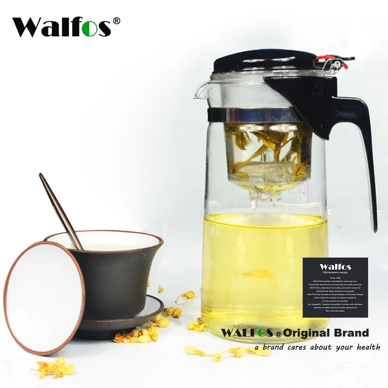 Walfos 300 / 500 / 750 / 900ml Heat Sesistant Glass Teapot Flower