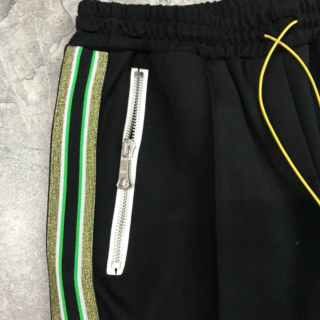 2019fw лучшая версия Rhude боковая Золотая Полоска для женщин и мужчин, штаны для бега в стиле хип-хоп, мужские повседневные спортивные штаны для бега