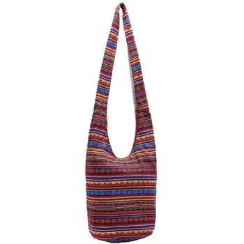 

Ethnic Style Handbag Linen Flower Folk Girl Bucket Bag Printing Messenger Bag