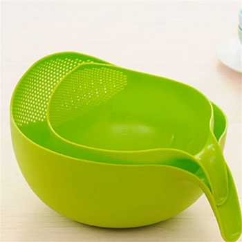 

New Durable Rice Washing Filter Strainer Kitchen Tool Beans Peas Sieve Basket Colanders Cleaning Gadget Filtering With Handle