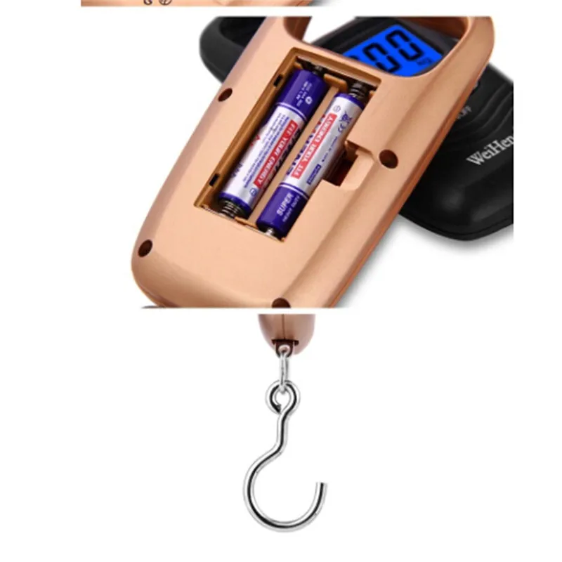 Весы с крючком для рыбалки Мини подвесные весы карманные весы Портативный 50 кг ЖК-дисплей цифровой висит Чемодан веса рыболовной ручные пружинные Весы электронные