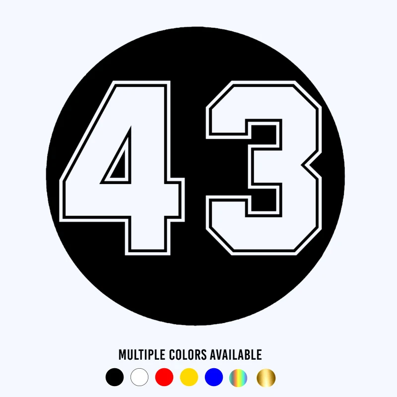 

CK20198# Funny Vinyl Decal Racing Number 43 Car Sticker Waterproof Auto Decors on Truck Bumper Rear Window