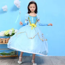 Милое платье для девочек; платье принцессы Снежной Королевы; платье Анны и Эльзы для костюмированной вечеринки для девочек; праздничный костюм для дня рождения; одежда для детей