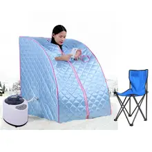 Blue Portable Household Steam Bath Set With Chair Relieves Pain Muscle Massage Tool Slimming Sauna Spa Massager For Winter HWC