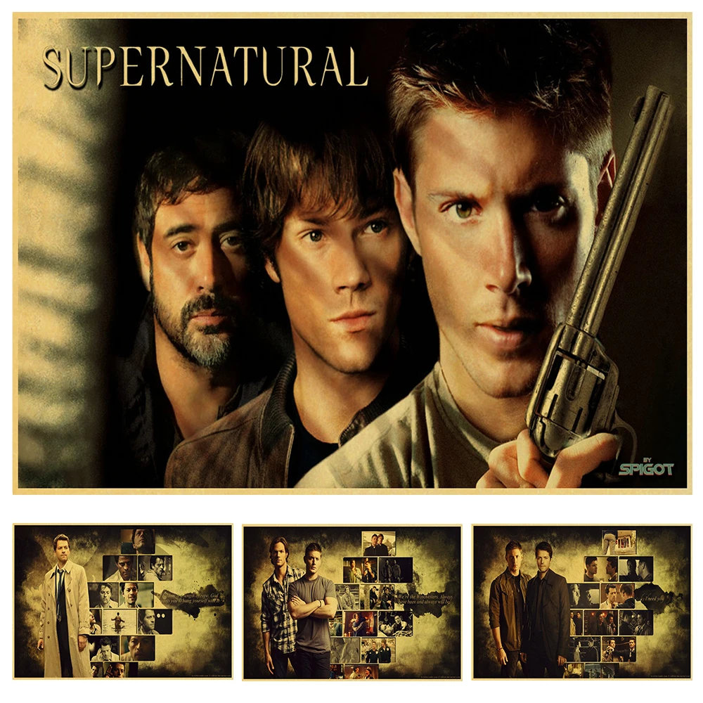 supernatural-poster-retro-kraft-wallpaper-Vintage-Style-Poster-Wall-Bar-House-Art-Decoration-Painting-core