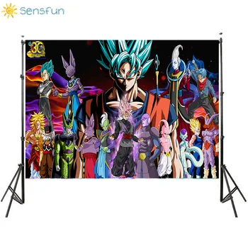 

Sensfun Super Saiyan People Big Collection Vinyl Poster Children Birthday Photography Backdrops Custom Party Photo Background