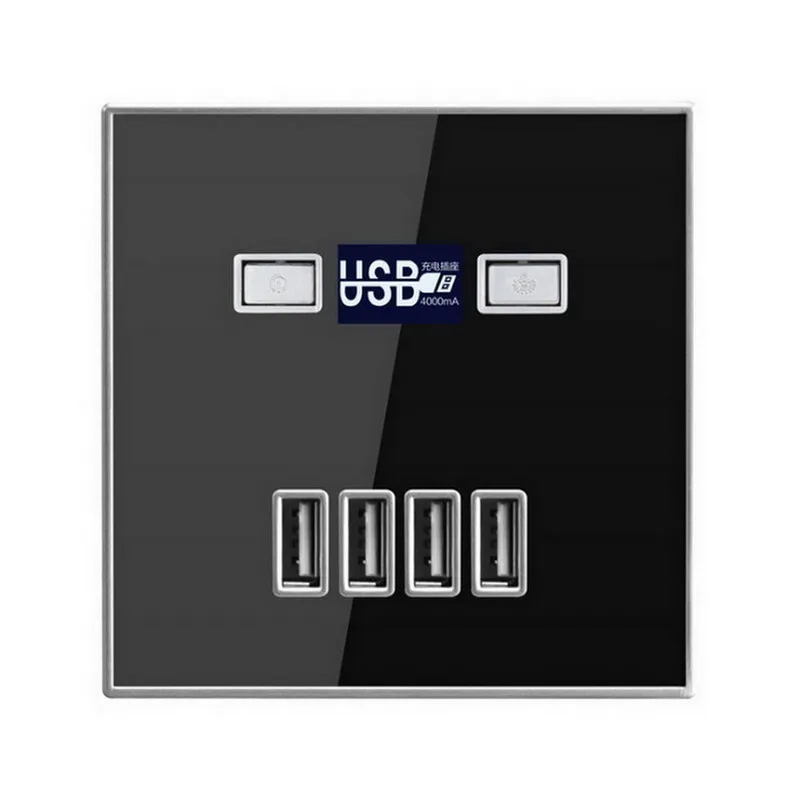 4 USB порта быстрое зарядное устройство золотой/белый/черный для домашнего использования настенная розетка, электрическая розетка USB для телефона и настольного ПК