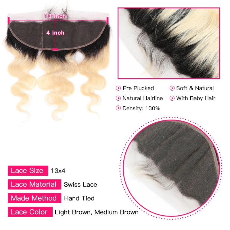 Facebeauty 1B/613 Ombre светлый цвет перуанская волна тела 2/3/4 Человеческие волосы Remy