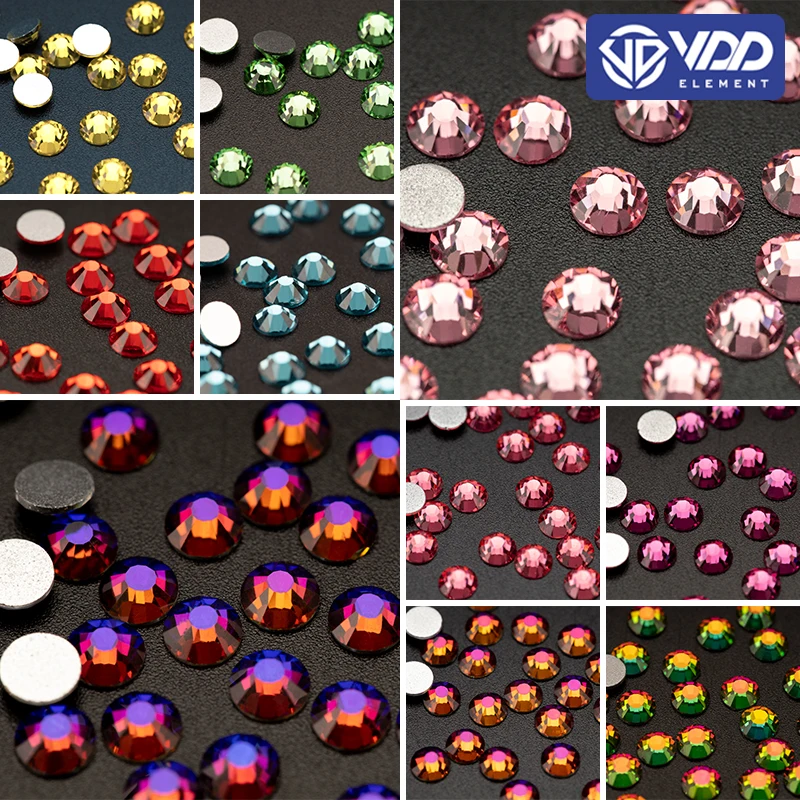 

VDD SS6-SS30 AAAAA Top Quality Glass Crystal Non Hotfix Rhinestones Flatback Glitter Stones Nail Art Decorations DIY Accessories