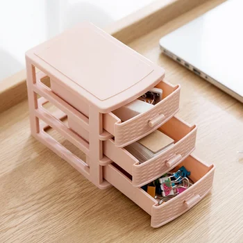 Organizer Drawer Plastic Cosmetic Makeup Container Organizing Box Multi function Mini Desktop Storage Box for