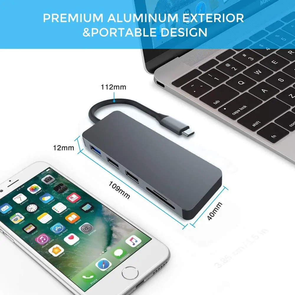 USB C концентратор 7 в 1 type C к мульти USB 3,0 концентратор HDMI адаптер док-станция для MacBook Pro huawei mate 30 USB-C 3,1 разветвитель порт type C концентратор