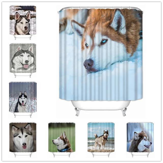 Sibe-리안 스타일 샤워 타임: Musife 커스텀 허스키 샤워 커튼