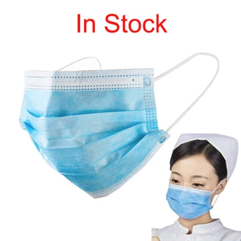 

Fast delivery 3 ply mask 50pcs Face Mouth Masks Non Woven Disposable Anti-Dust Meltblown cloth Masks Earloops Masks
