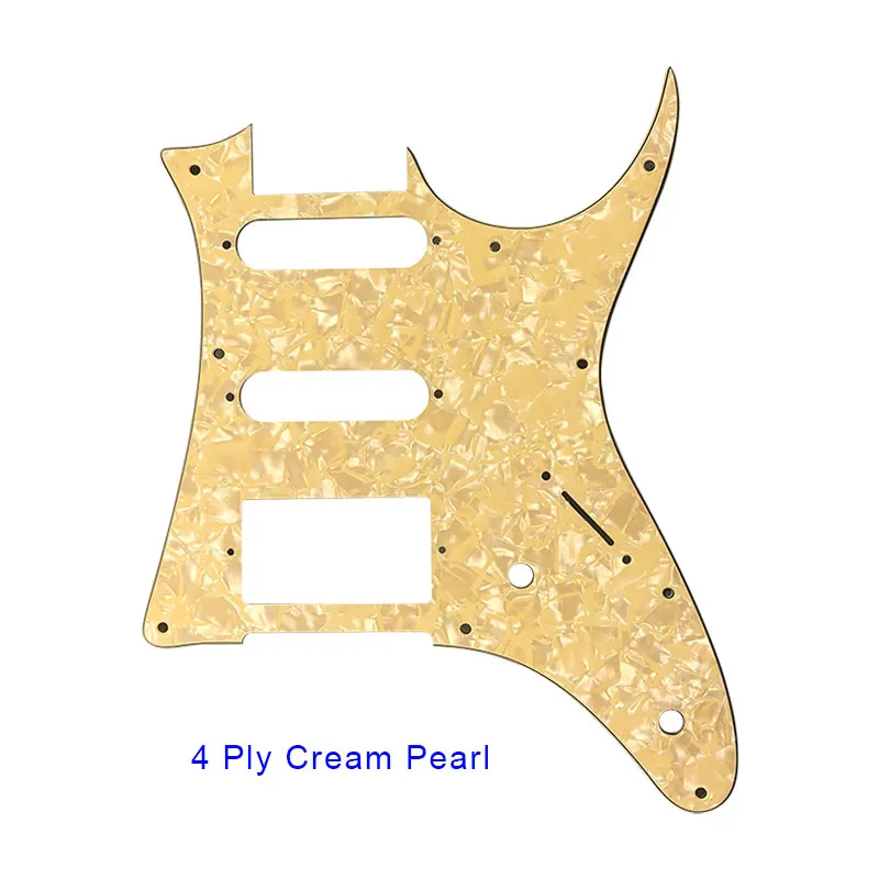 Pleroo гитарные части-для 10 винты для отверстий MIJ Ibanez RGX40 гитарная накладка хамбакер HSS звукосниматель царапина пластина, много цветов - Color: 4 Ply Cream Pearl