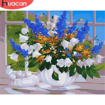 

HUACAN Paint By Number Flower Drawing On Canvas HandPainted Painting Art Gift DIY Pictures By Number Lavender Kits Home Decor