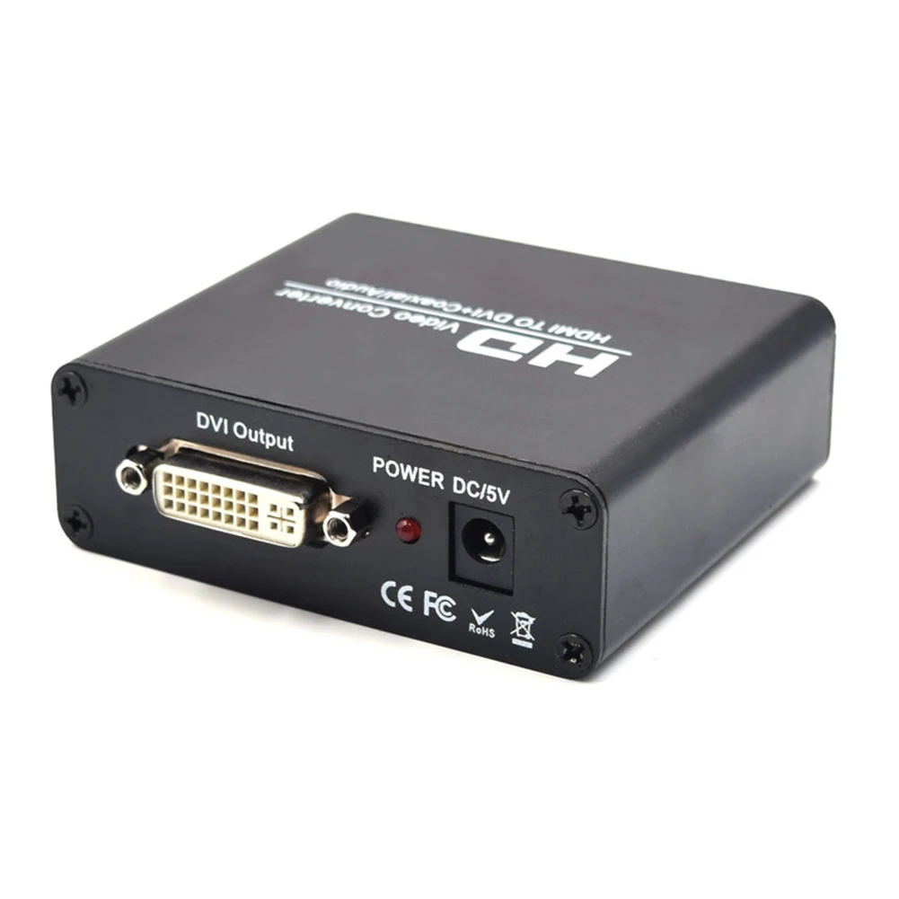 HDMI к DVI адаптер с адаптером питания стерео аудио DVI сплиттер конвертера 3,5 мм Coaxia Видео Аудио конвертер