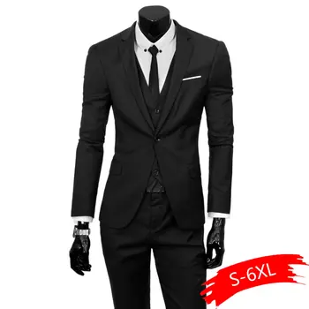 

( Jacket + Pants ) 2020 New Men's Fashion Boutique Pure Color High-grade Brand Wedding Dress Suits Blazer Slim Business Men Suit