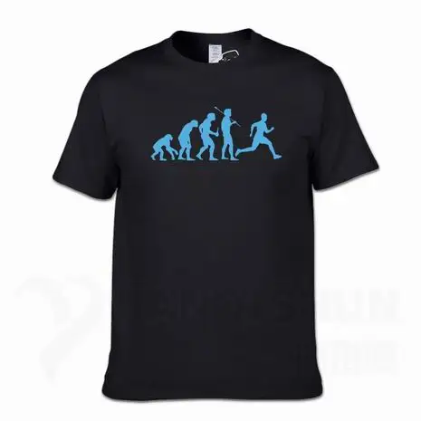 Футболка Evolution, рожденный бегать, мужская и женская летняя футболка с коротким рукавом, с интересным принтом, 16 цветов, хлопковая брендовая футболка для фитнеса, унисекс