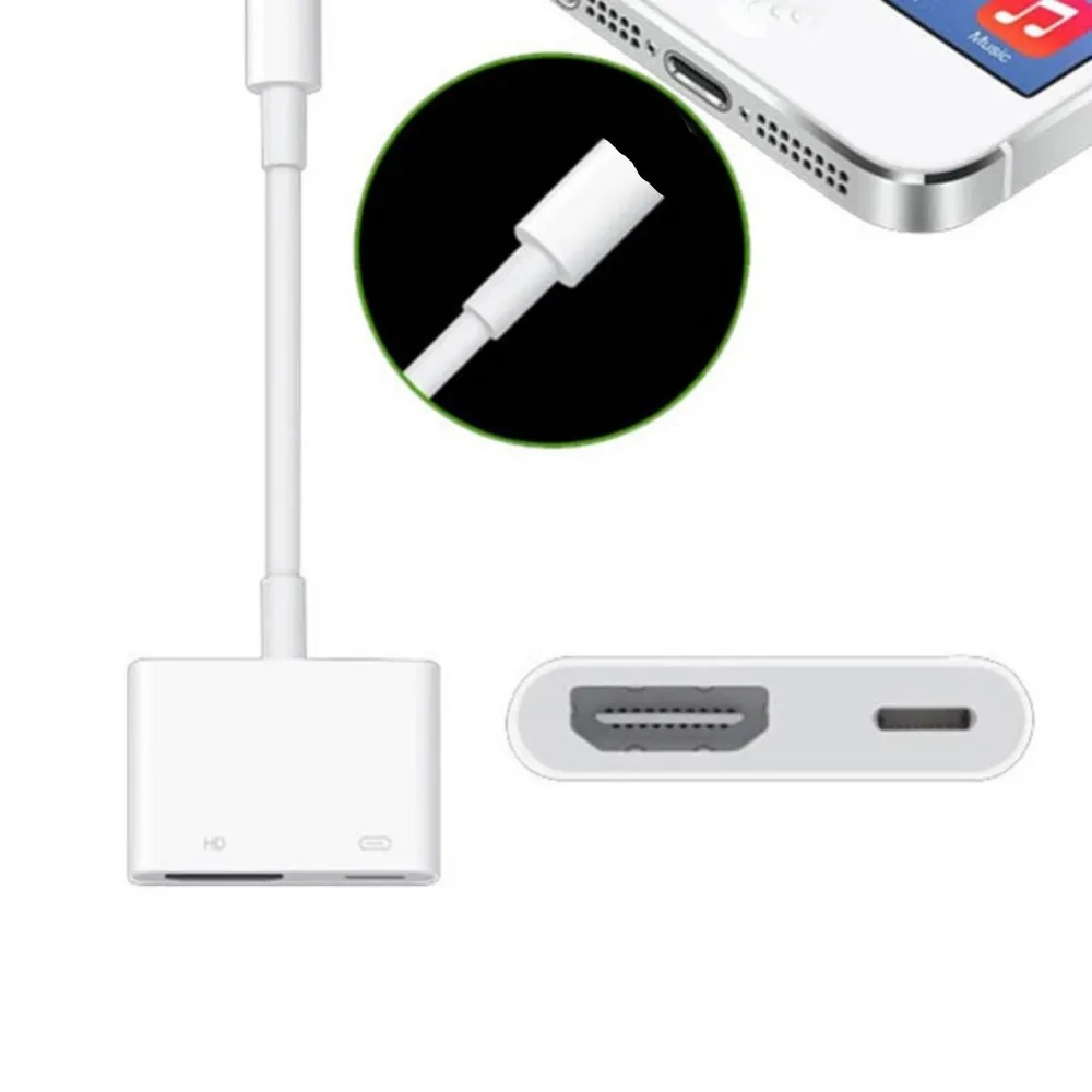 1080P HDMI кабель для iPhone 8 Pin Порты и разъёмы Мужской к HDMI Женский кабель HD AV Кабель-адаптер для iPhone 5/5S/6/6 S/6 Plus/6 S Plus/7 для iPad 4