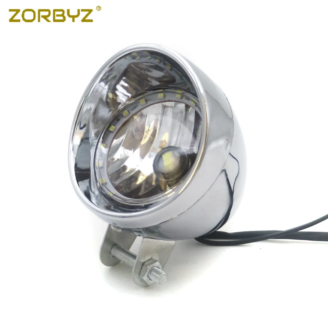 ZORBYZ хром ABS светодиодные пулевидные фары противотумансветильник с белым
