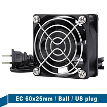 Gdstime – ventilateur de refroidissement sans balais ce, 60mm x 25mm, roulement à billes de 6cm, AC 110V 120V 220V 240V 6025B avec prise US, 1 pièce