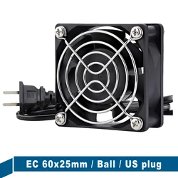 Gdstime – ventilateur de refroidissement sans balais ce, 60mm x 25mm, roulement à billes de 6cm, AC 110V 120V 220V 240V 6025B avec prise US, 1 pièce 