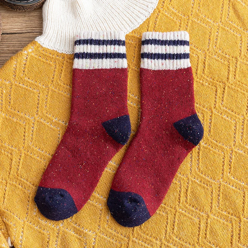 Бренд GREENYU, новая модель, хлопковые Лоскутные утолщенные женские носки, зимние теплые дышащие хлопковые носки, впитывающие пот носки для женщин - Цвет: SCK002-3C
