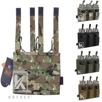 

KRYDEX Tactical Triple Open Top Magazine Pouch 5.56 & Pistol MOLLE/PALS Holster Mag Pouch Carrier For Shooting Airsoft Military