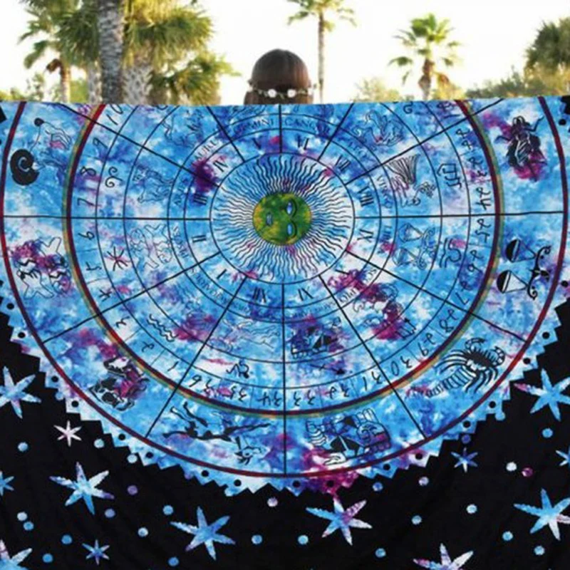 

Indian Mandala Tapestries Wall Hanging Hippie Bedspread Beach Throw Towel Blanket Bohemian Tablecloth Room Dorm Decoration