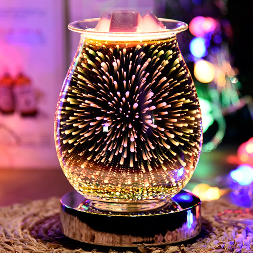 3D Fireworks Touch Effect Aromatherapy Machine, Electric Wax Melter, Smokeless Aroma Lamp, Essential Oil Burner, Aroma Acessórios