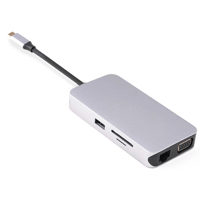Тип-c к RJ45 VGA HDMI концентратор PD аудио адаптер конвертер для ПК компьютер FKU66