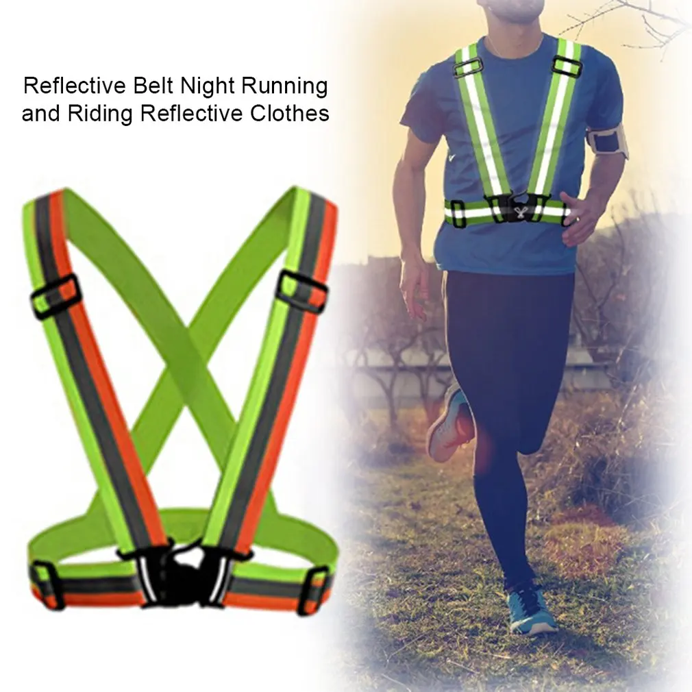 Reflective Straps Night Running Reflective Clothing Reflective Vest Adjustable Safety Vest Reflective Elastic Band dropshipping