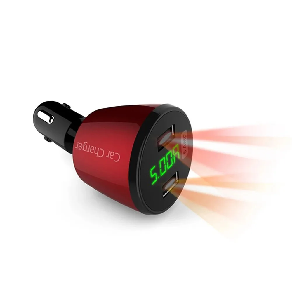 4 In 1 Dual USB Fast Smart Car Charger Adapter Voltage DC 5V 5A For iPhone Fast Charger Car Accessories For Huawei#Ger