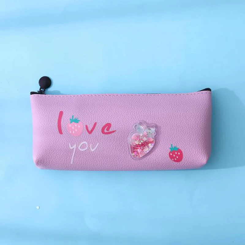 

Pencil Case Ins Oil Strawberry High Capacity Pencil Bag School Supplies Storage Bag Korea Stationery Pencilcase Cute Pencil Case