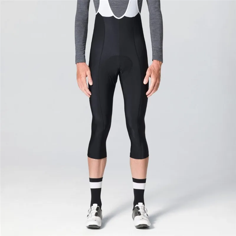 

Boutique Sports 3/4 Black Summer Cycling Bib Pants With High Density Pad High Quality Fabric Flatlock Cycling Bib Pants