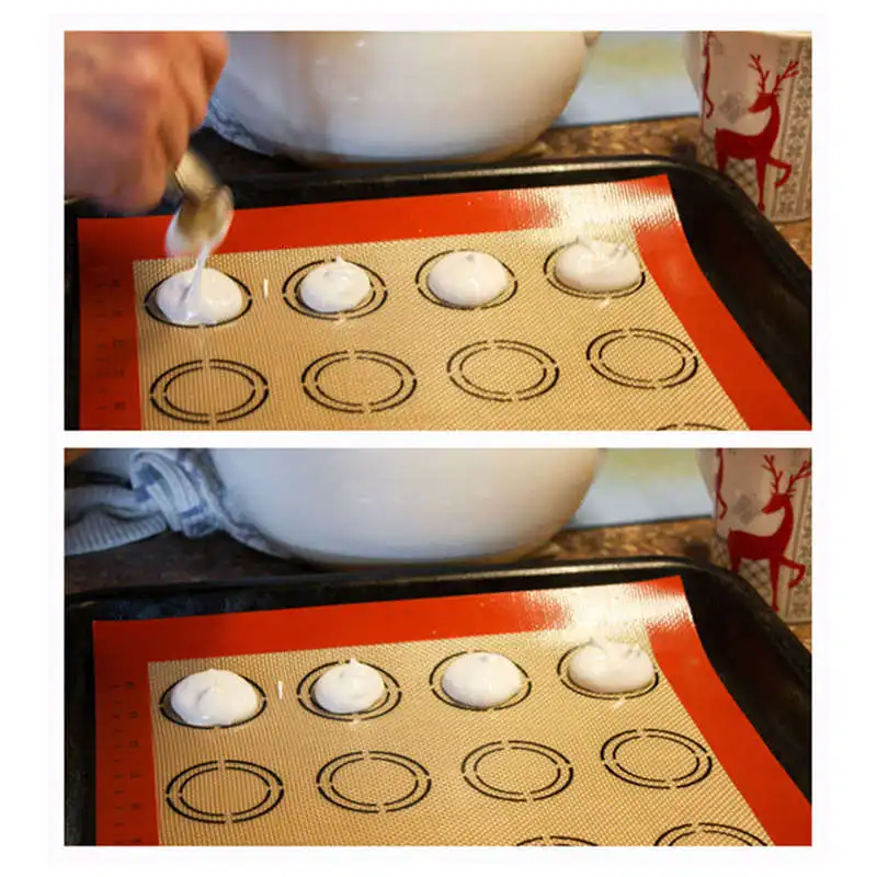 Non-Stick Silicone Baking Mat Pad Sheet Baking Pastry Tools Rolling Dough Mat Large Size For Cake Cookie Orange