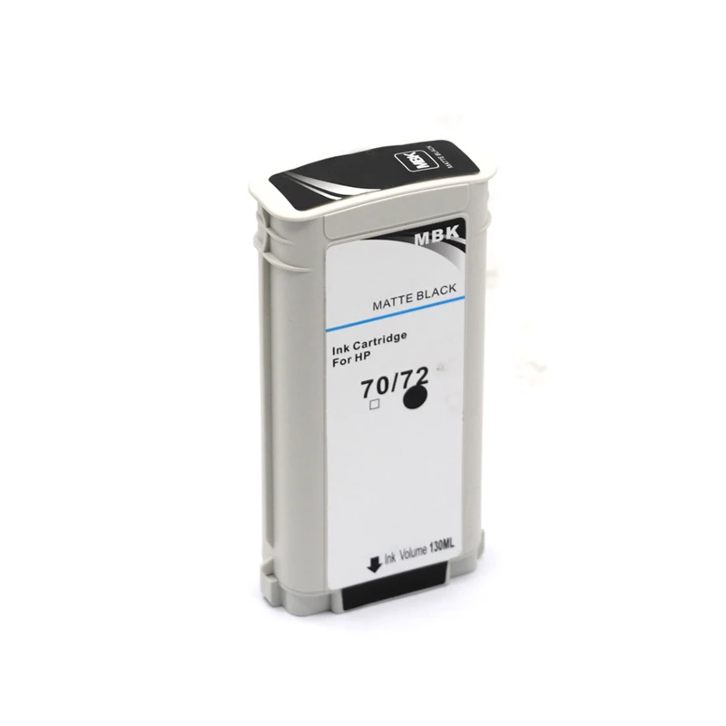 6 Color 130ml for HP 72 Compatible Ink Cartridges with Chip For HP72 Designjet T610 T770 T795 T1100 T1120 T1200 T1300 T2300 - Color: Matte Black